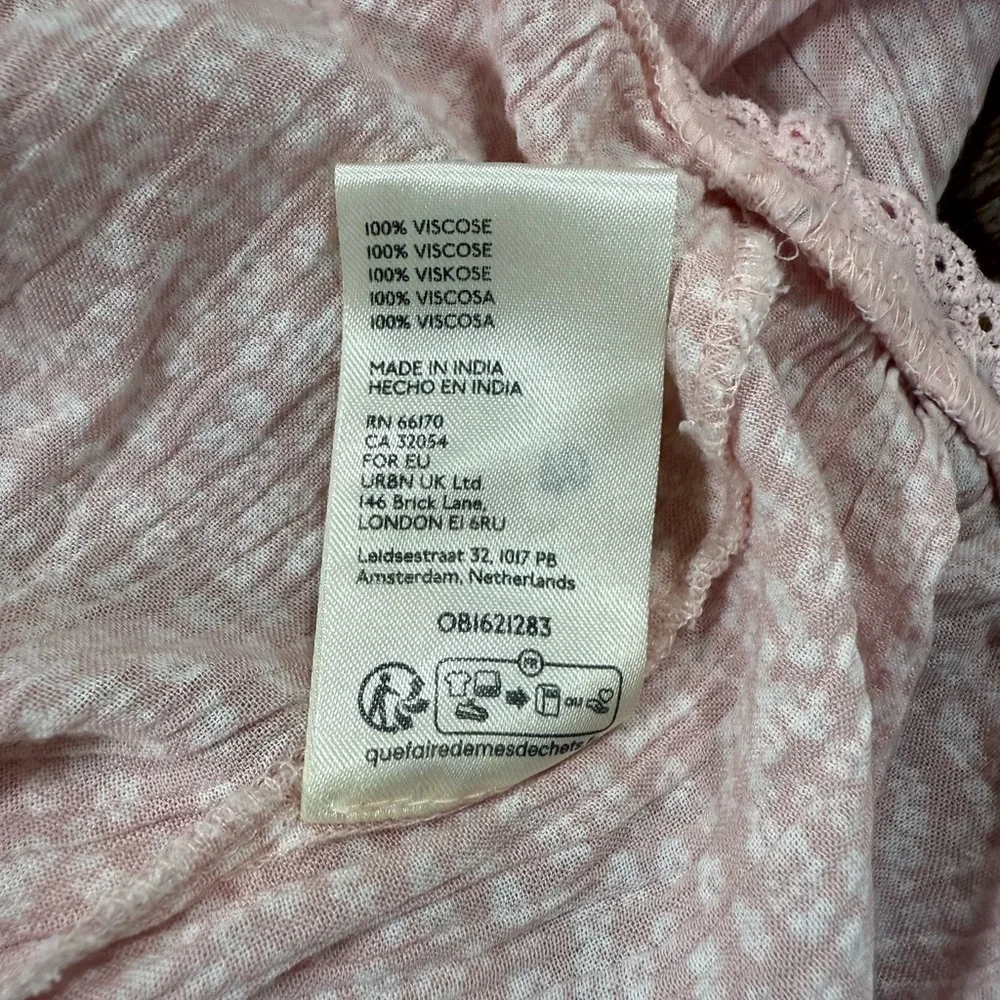 FREE PEOPLE Brittnee Print Smocked Peplum‎ Top In Pink Lotus